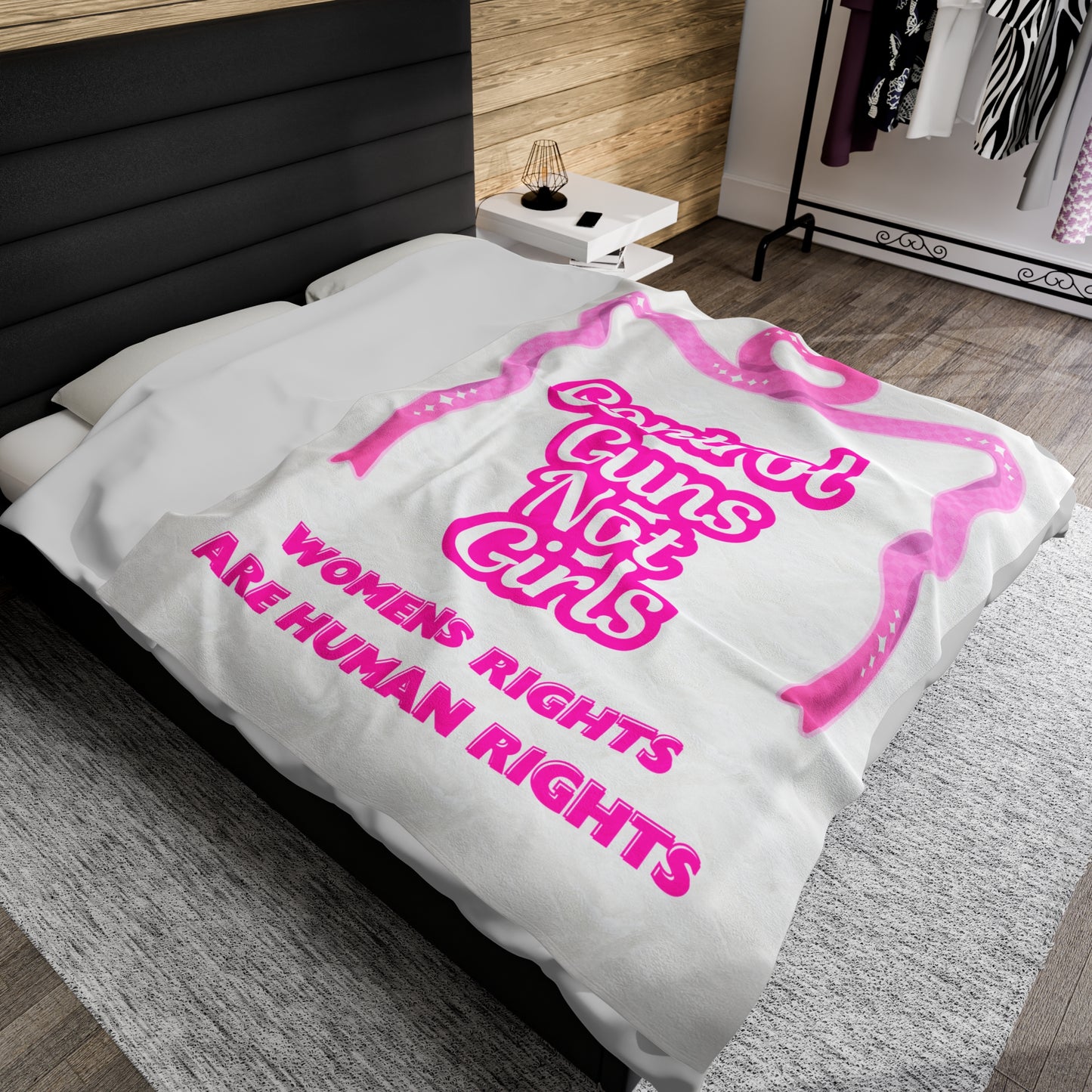 Control Guns Not Girls Plush Blanket Feminist Blanket Gun Control Women's Rights Gift Blanket