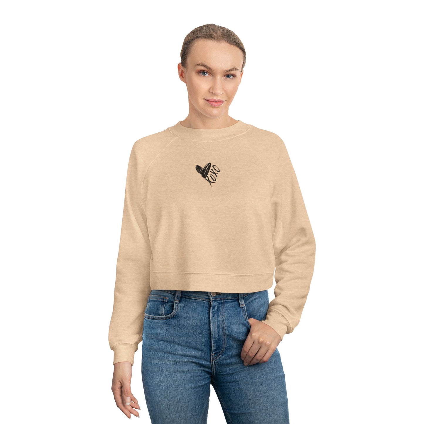 Cropped Sweatshirt Valentine's XO Print