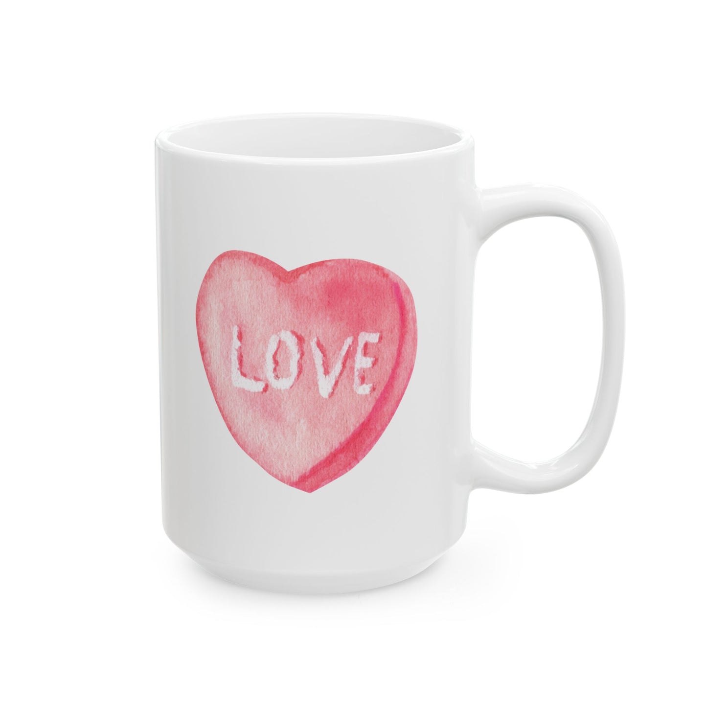 Love Candy Hearts Valentine's Coffee Mug Valentine's Ceramic Mug, (11oz, 15oz)