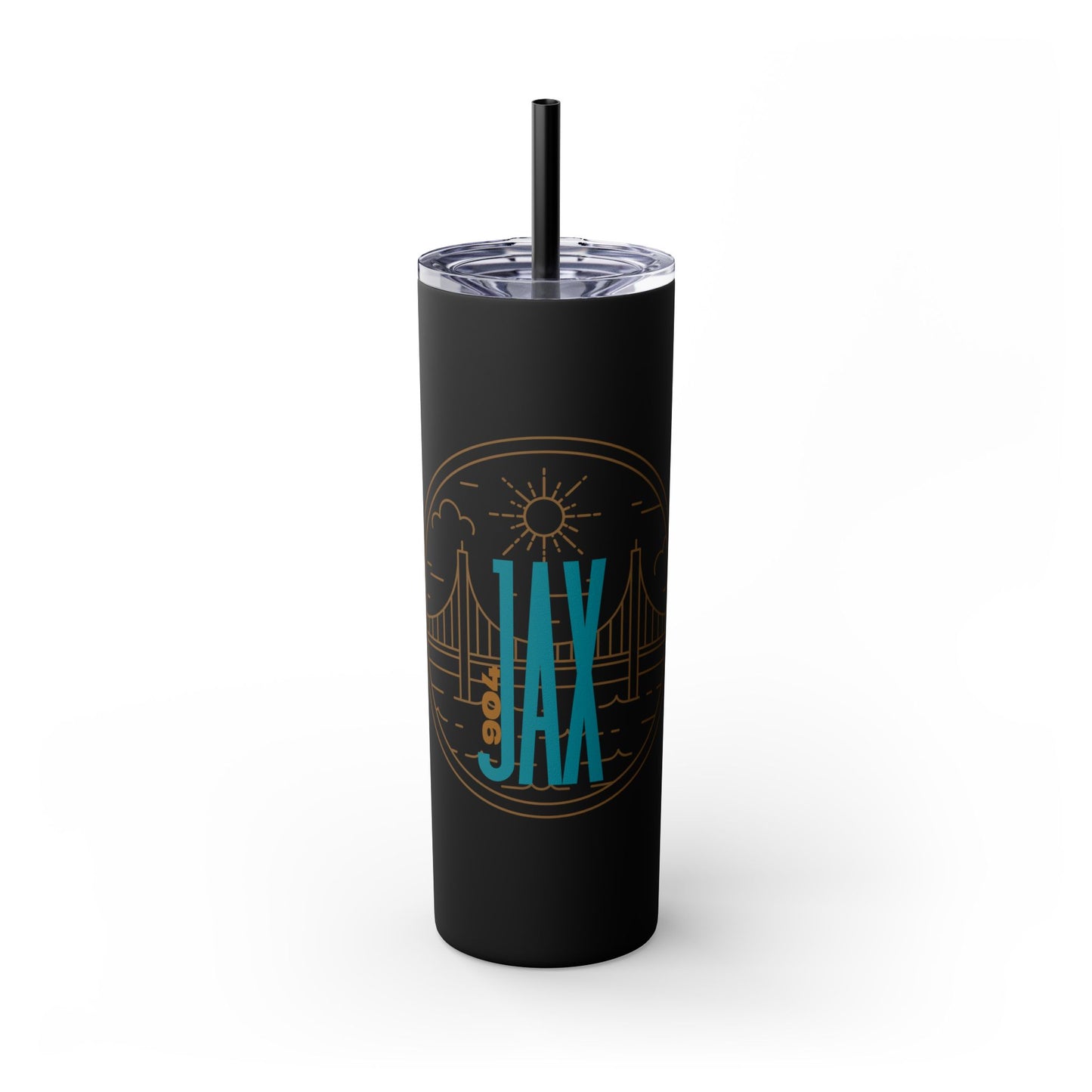 Jacksonville City of Bridges Skinny Tumbler with Straw, 20oz