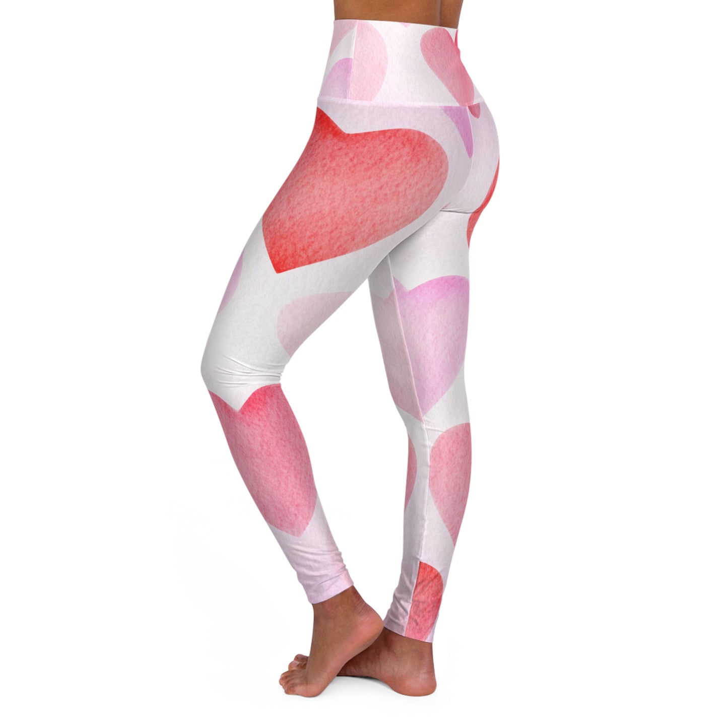 Valentine's High Waisted Yoga Leggings Heart Print Valentine's Day Leggings