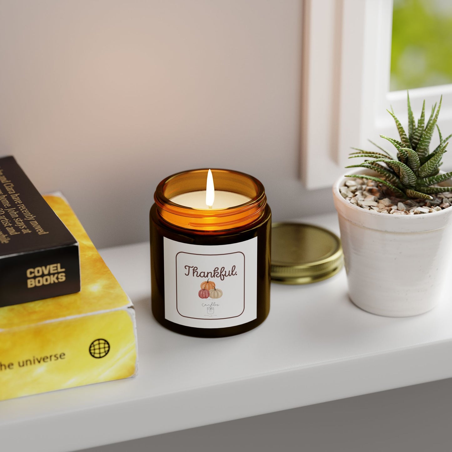 Thankful Fall Candle Vanilla Bean Scent Fall Candle