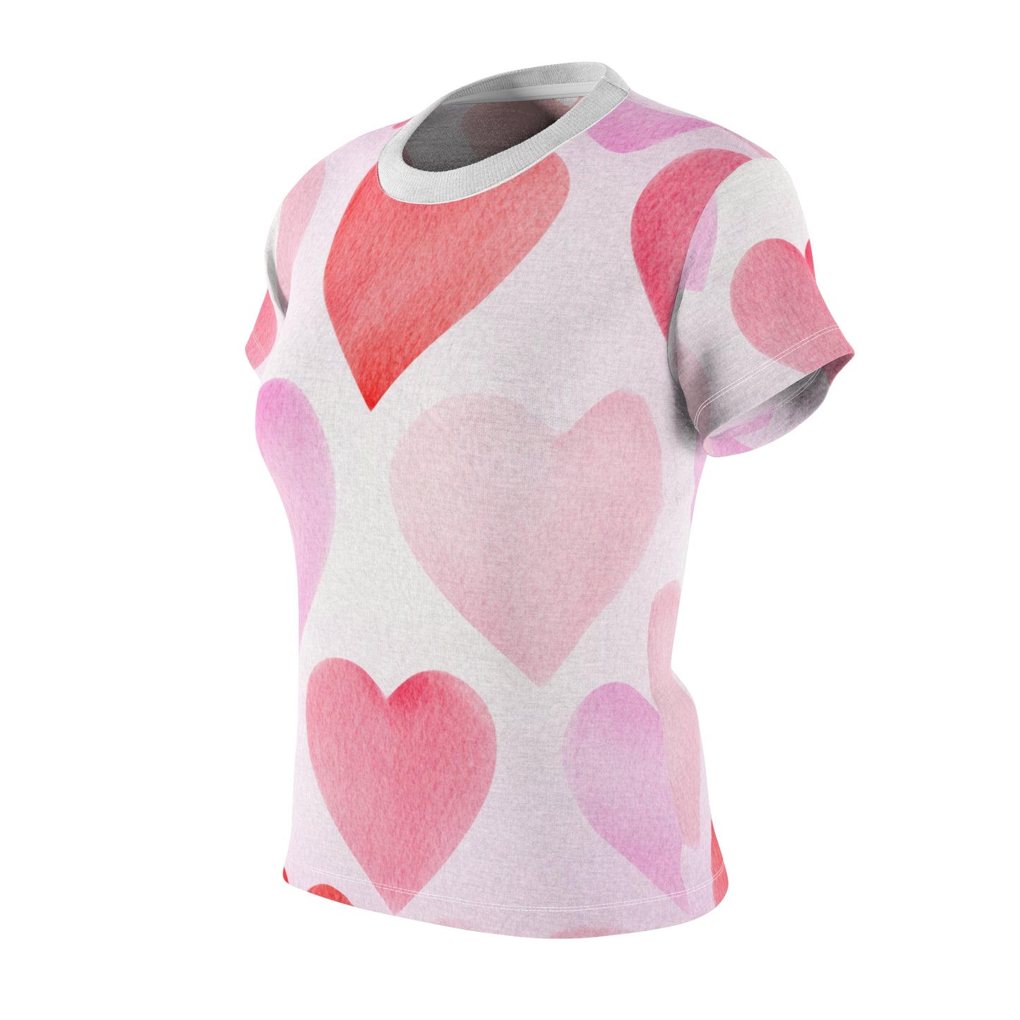 Valentine's Heart Print Tee for Women Valentine's Shirt for Ladies Heart Print Valentine's T Shirt