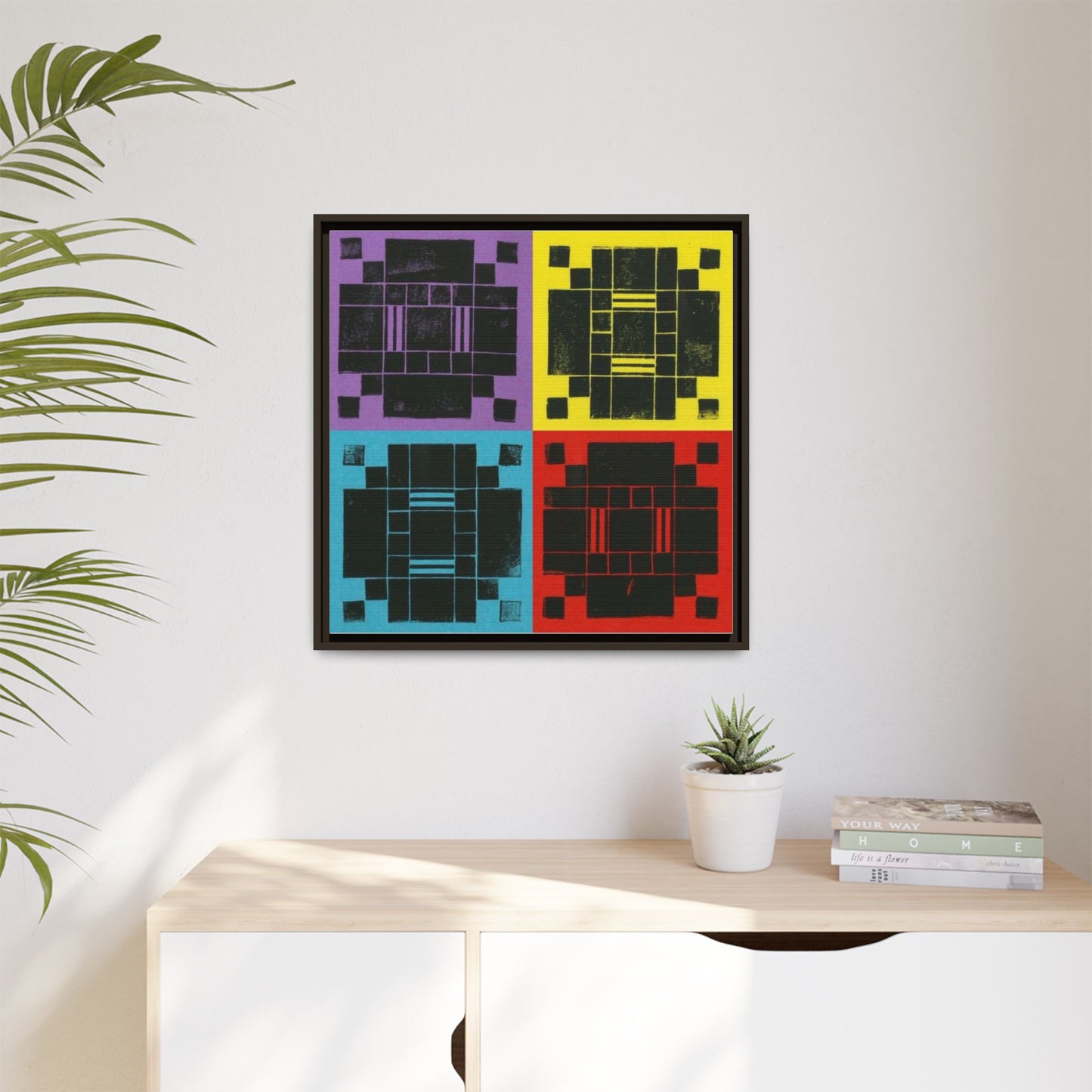 Printing With Legos Collagraph Matte Canvas, Framed