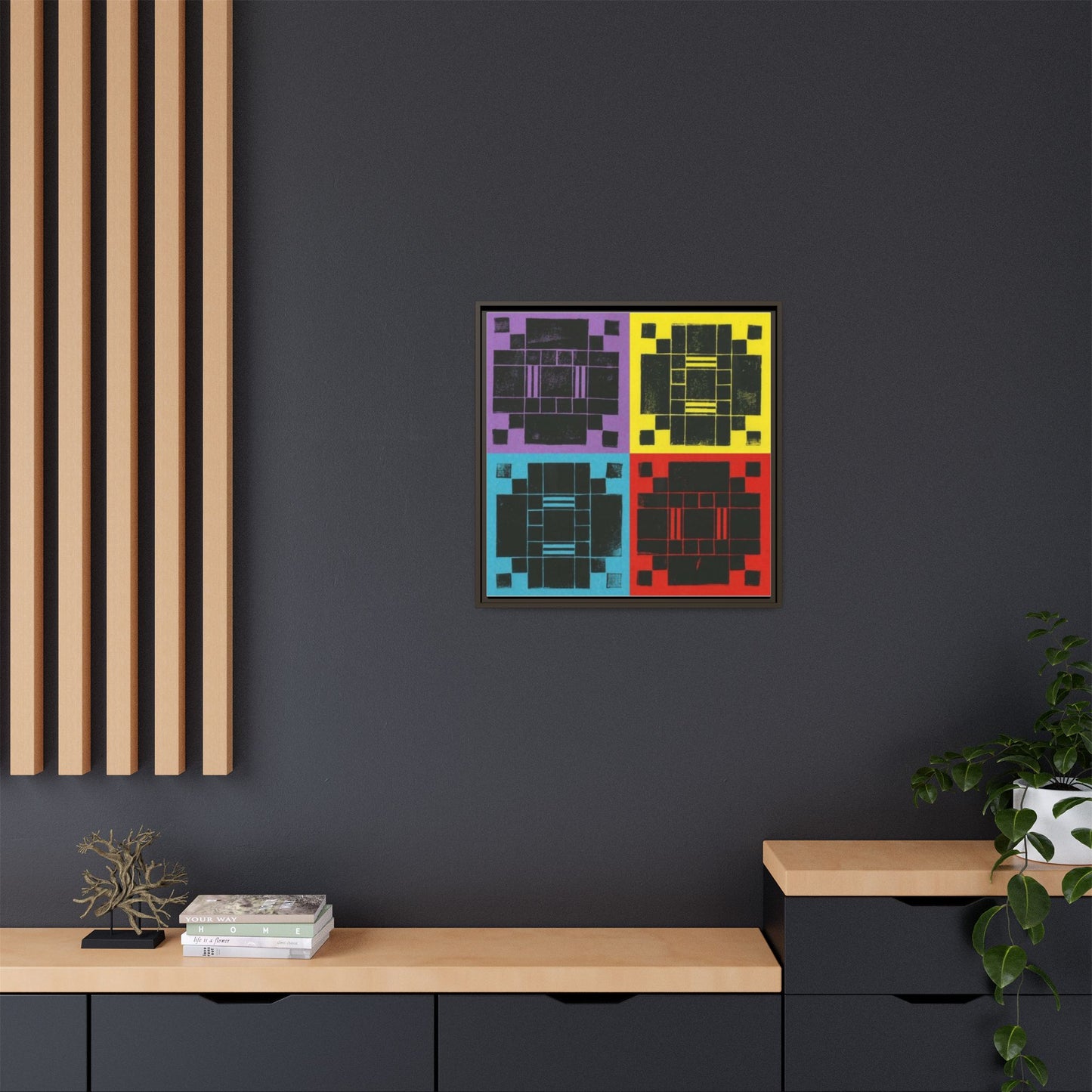 Printing With Legos Collagraph Matte Canvas, Framed