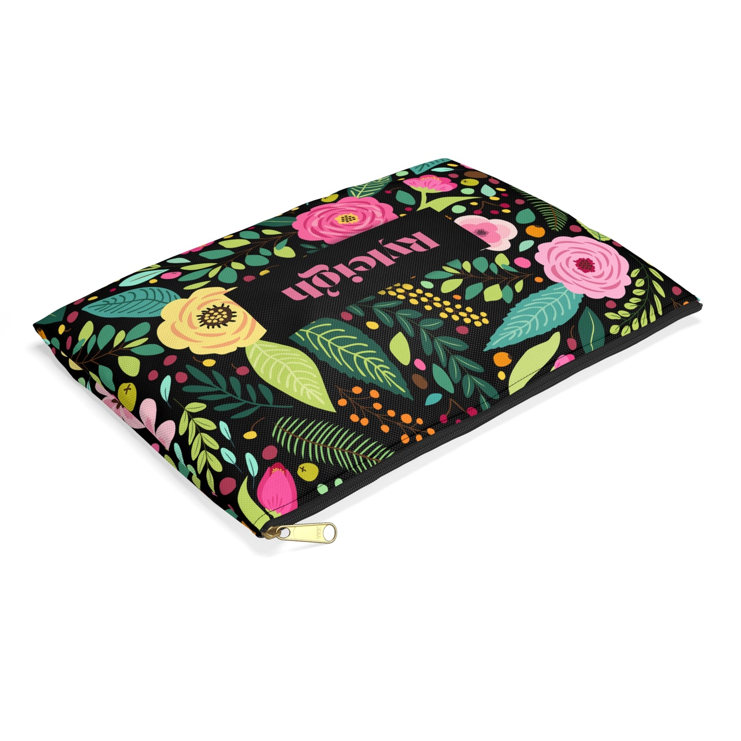 Floral Accessory Pouch for Storage, Personalized Bag, Gift for Her, Travel Organizer, Eco-Friendly SChool Accessory Bag