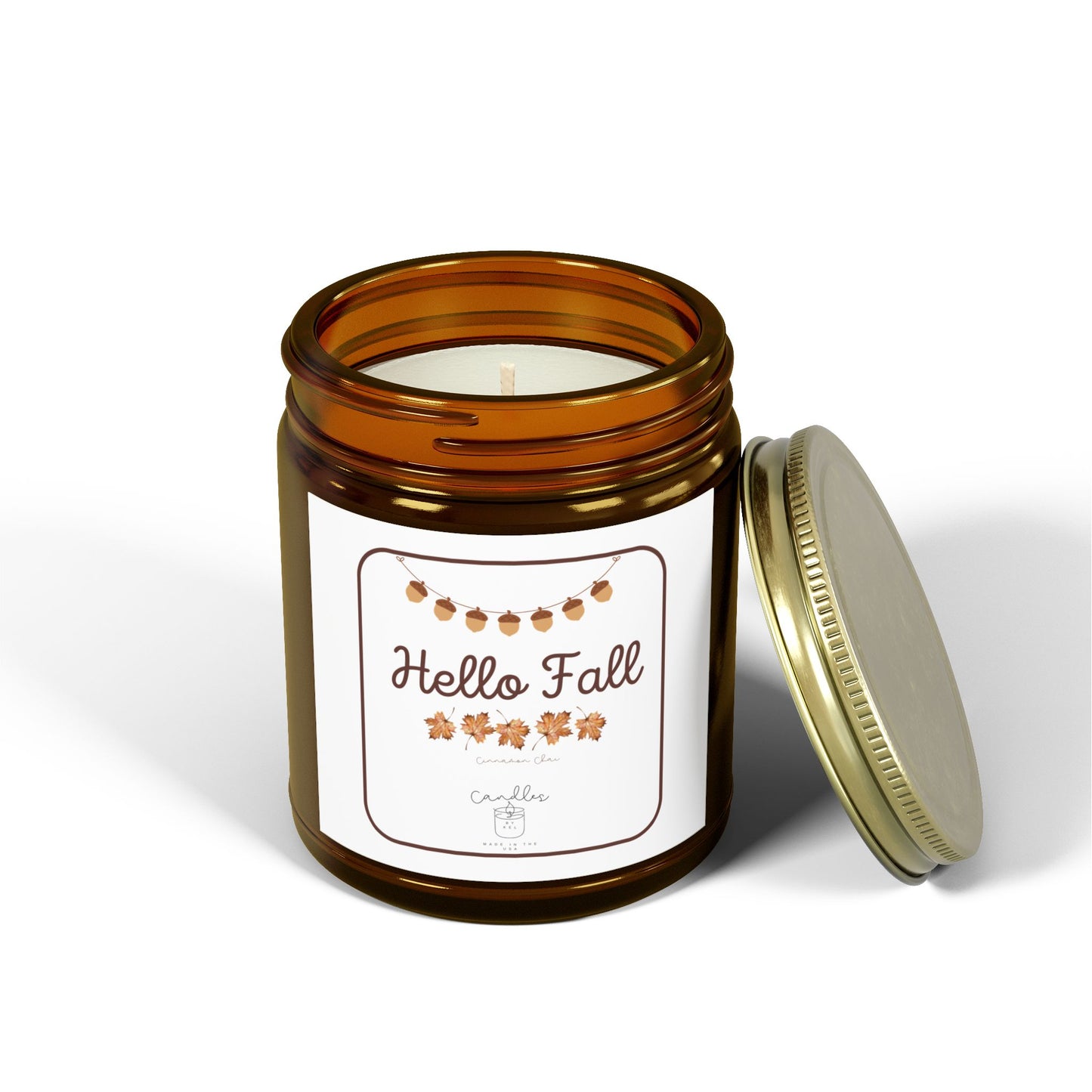Hello Fall Candle Cinnamon Chai Scented Candle