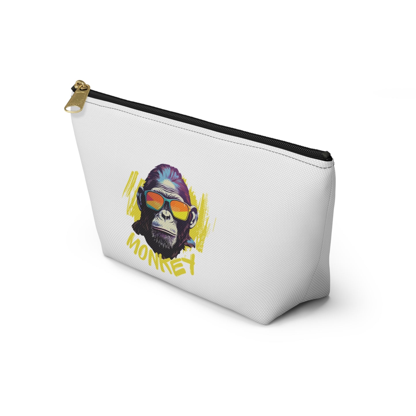Monkey Print Accessory Pouch w T-bottom