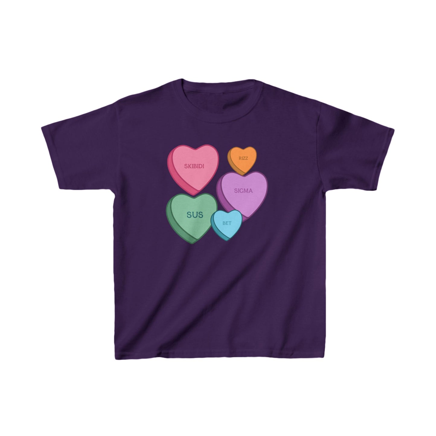 Kids Candy Hearts Valentines Day T-Shirt, Alpha Gen Slang Tee for Children, Valentine's Day Shirt, Youth Top, Kids Fashion, Gift for Boys