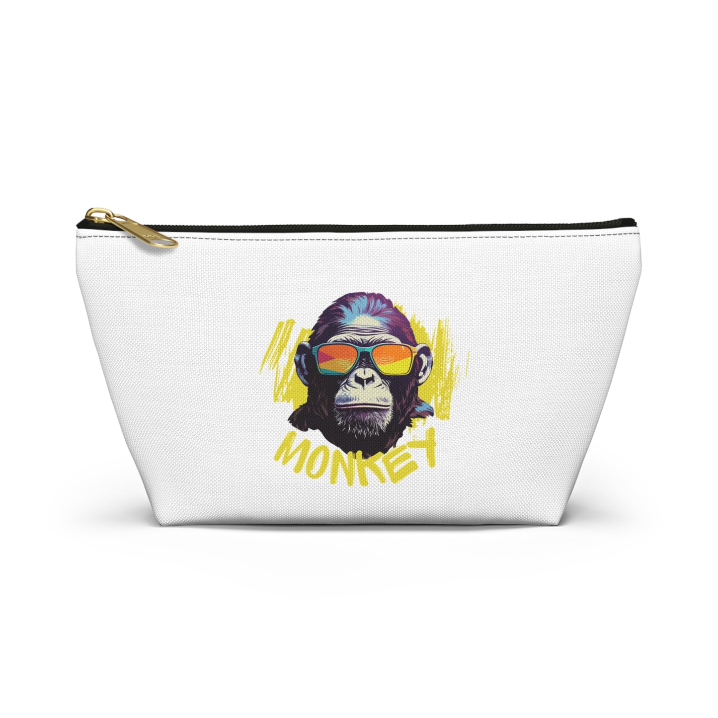 Monkey Print Accessory Pouch w T-bottom