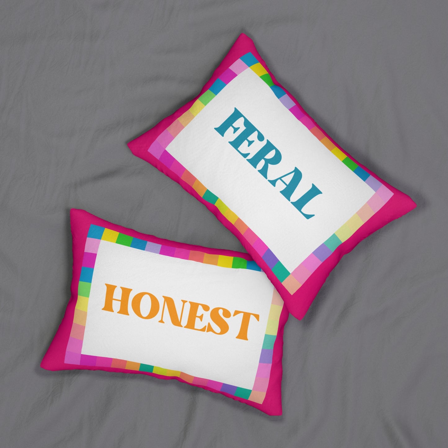 Honest but Feral or Feral and Honest Throw Pillow Furbish Inspired Pillow 20 X 14 INCH