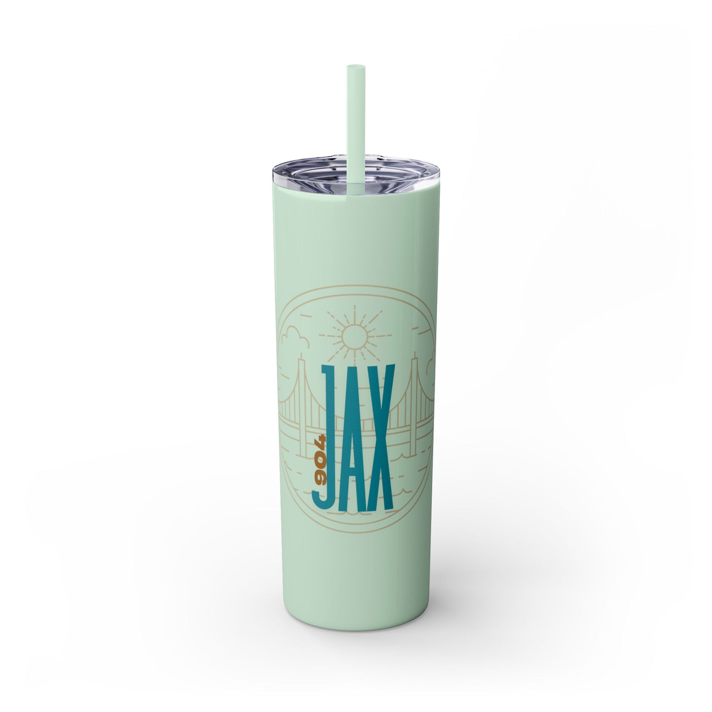 Jacksonville City of Bridges Skinny Tumbler with Straw, 20oz