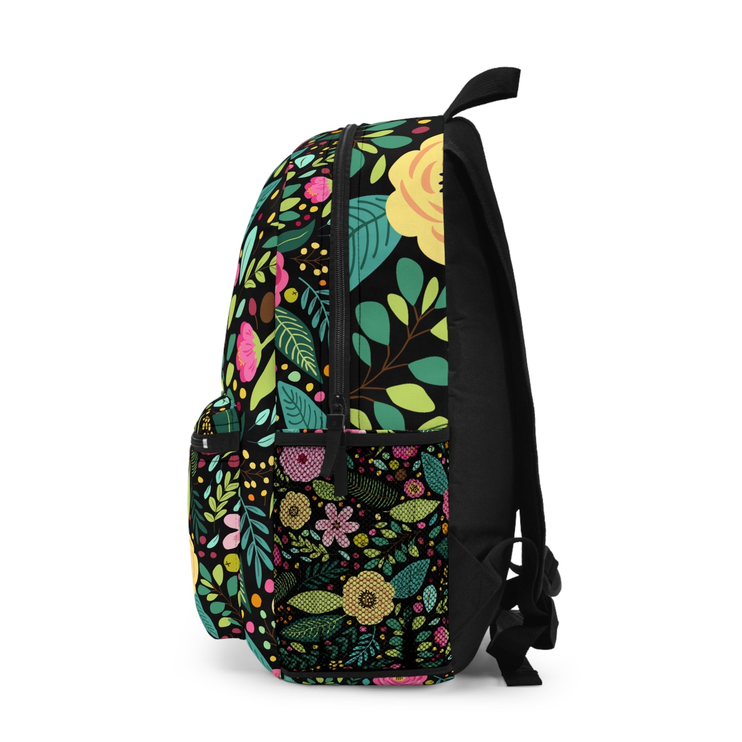 Floral Print Backpack for School, Laptop Backpack, Vibrant Floral Backpack with Laptop Compartment (Personalized)