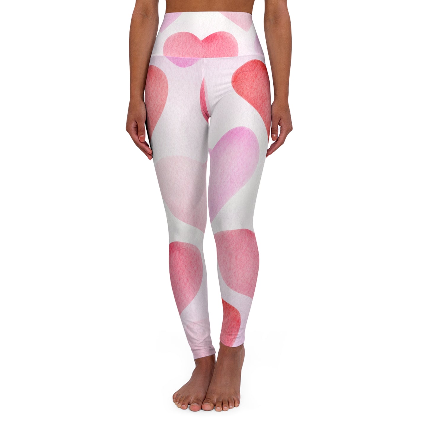 Valentine's High Waisted Yoga Leggings Heart Print Valentine's Day Leggings