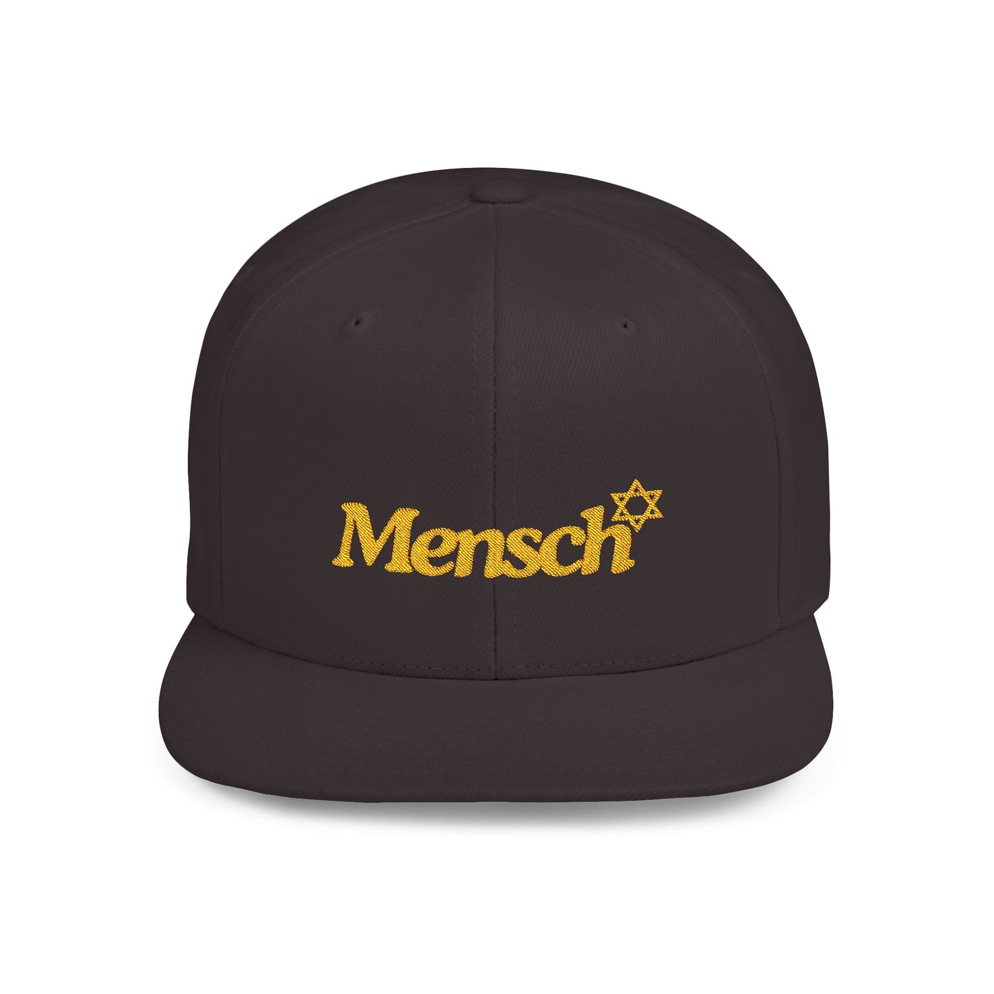 Mensch Hat Mensch Flat Bill Snapback Adjustable Mensch Hat Jewish Gift
