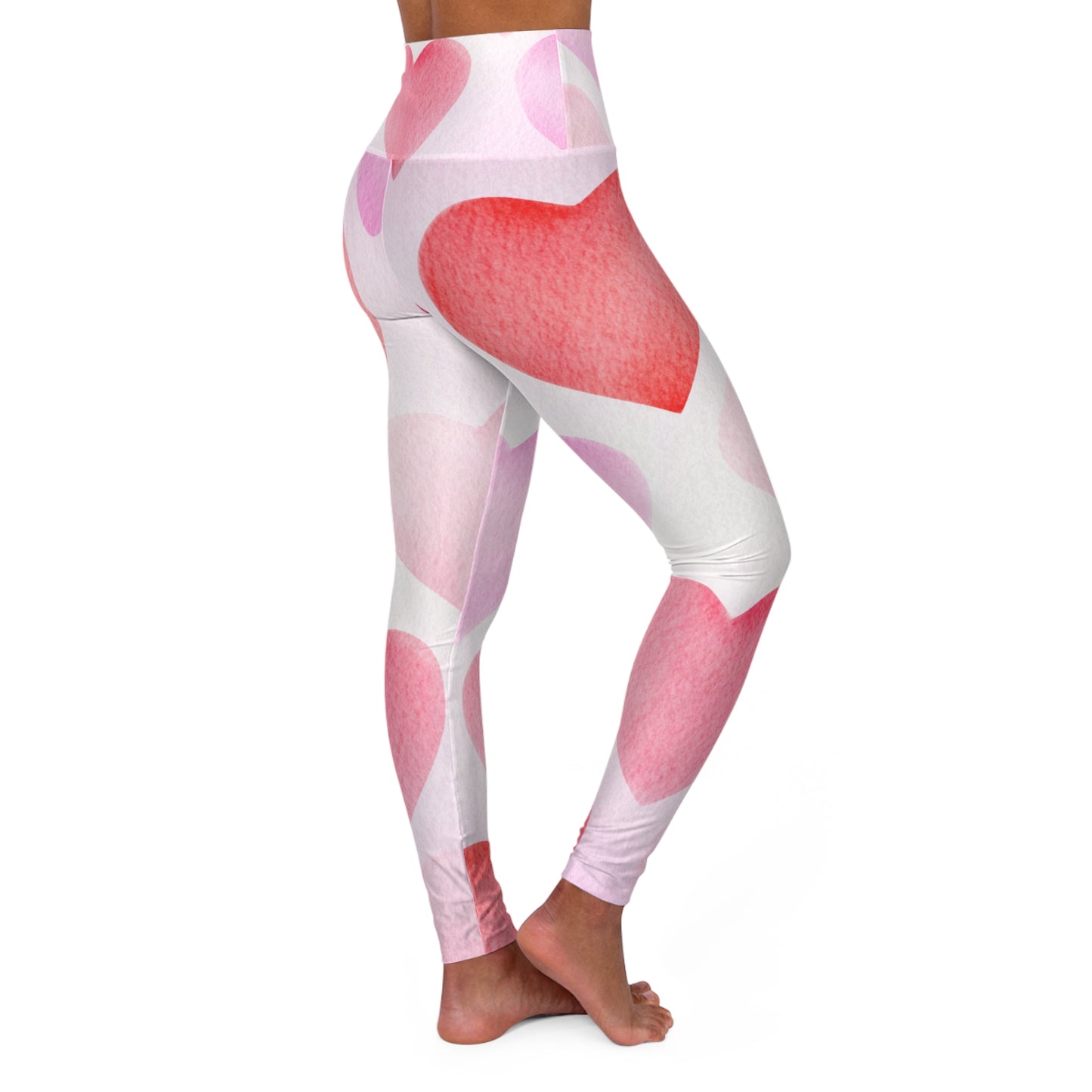 Valentine's High Waisted Yoga Leggings Heart Print Valentine's Day Leggings