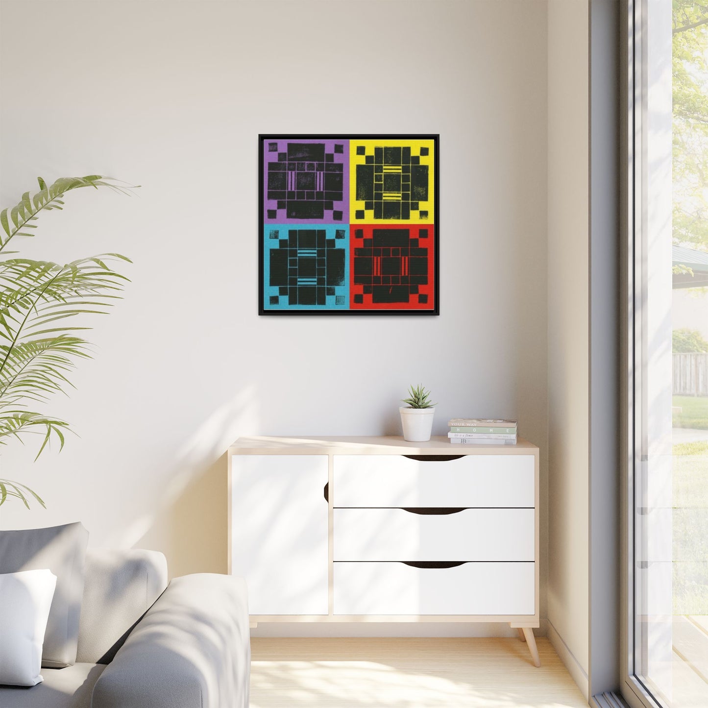 Printing With Legos Collagraph Matte Canvas, Framed
