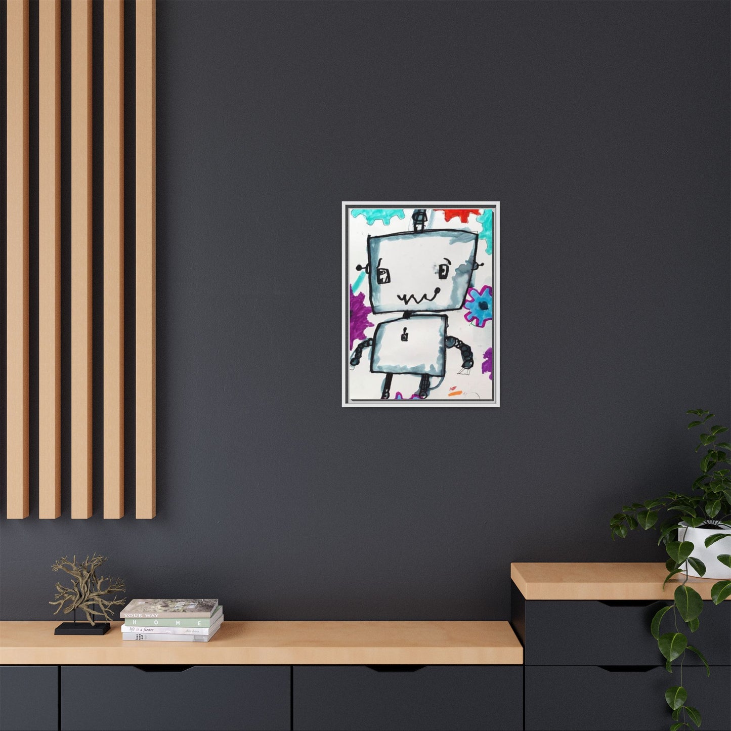 Nam June Paik Robots Matte Canvas Art by Jackson Smith Framed