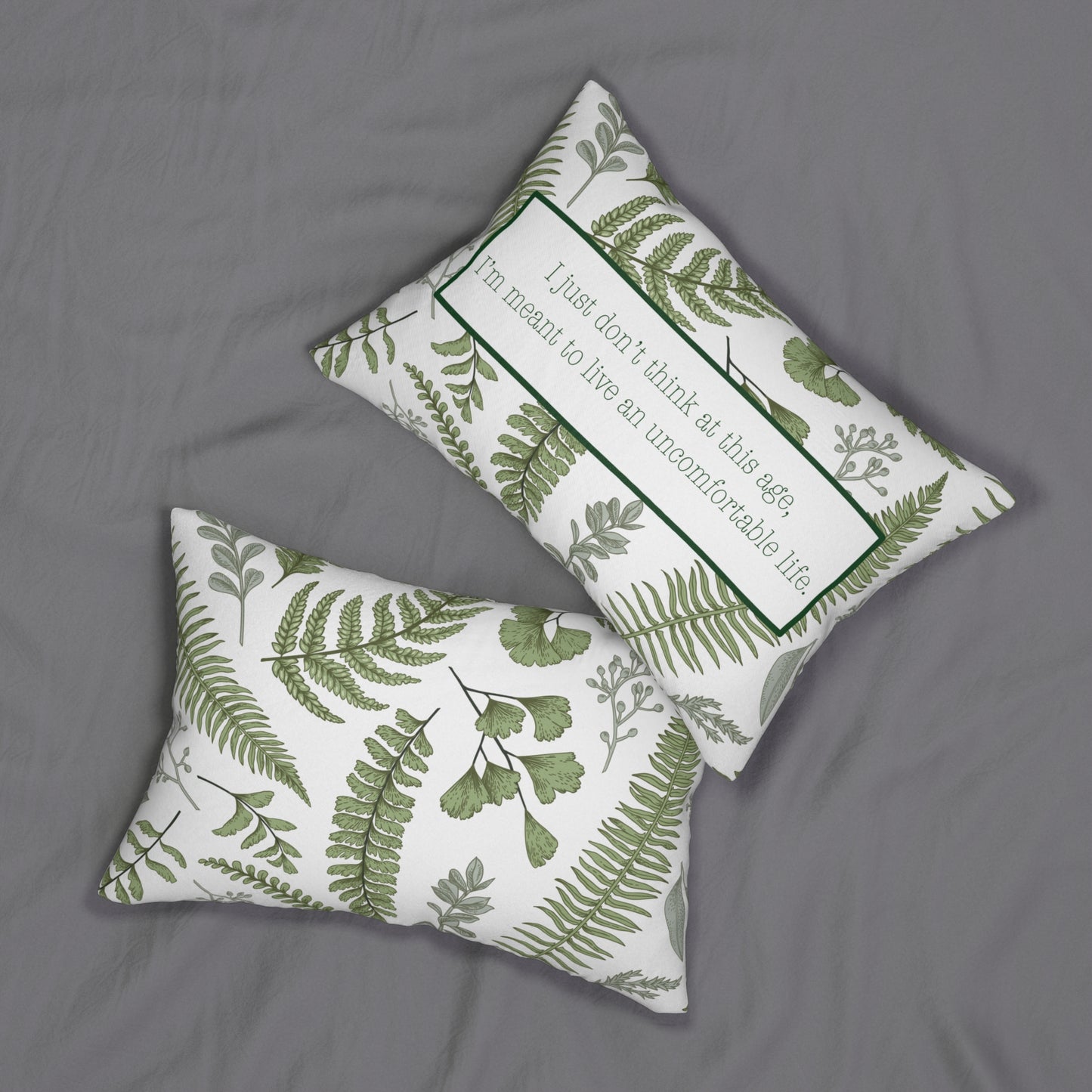 Quote Pillow Uncomfortable Life Quote White Lotus Green Decorative Pillow 20 x 14