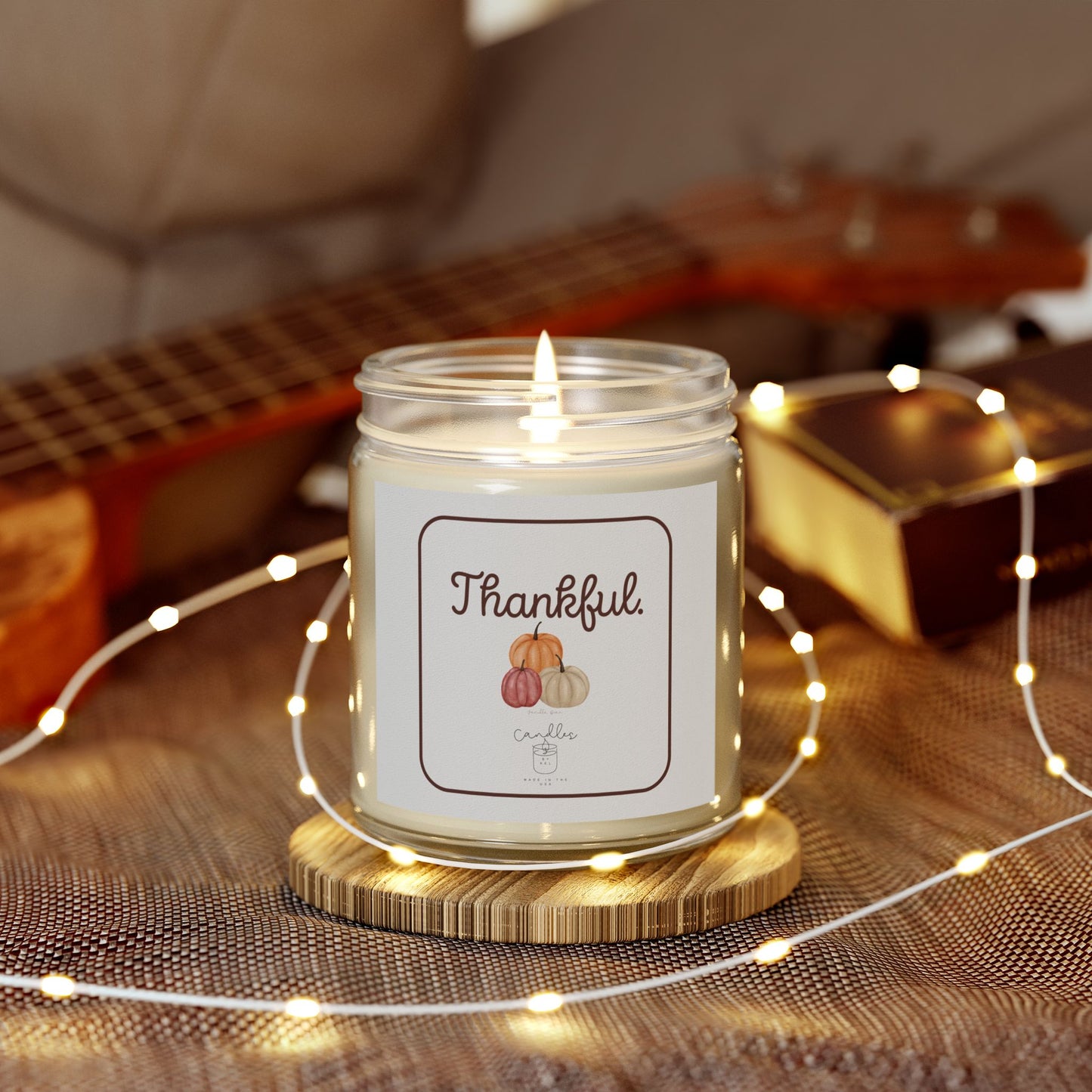 Thankful Fall Candle Vanilla Bean Scent Fall Candle