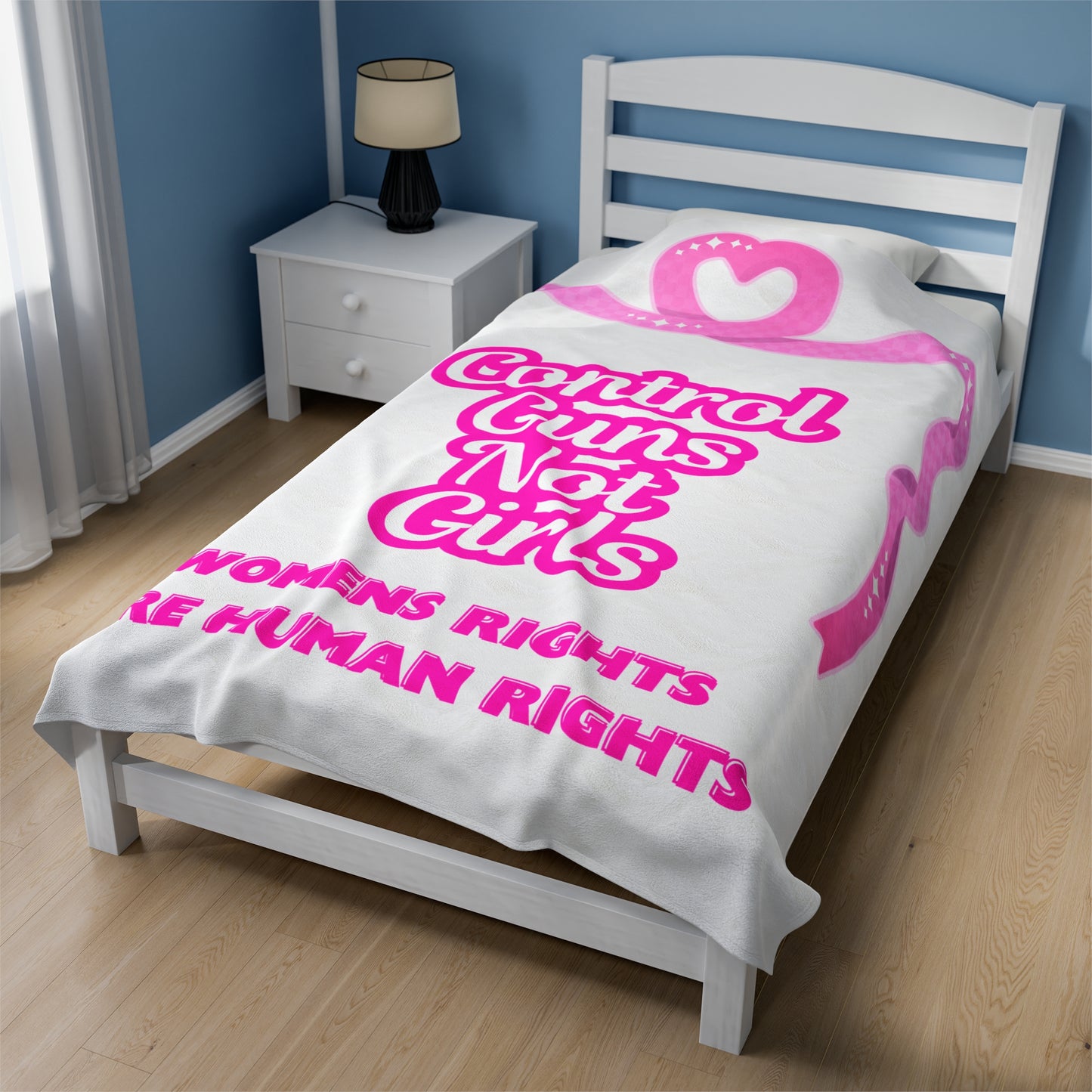 Control Guns Not Girls Plush Blanket Feminist Blanket Gun Control Women's Rights Gift Blanket