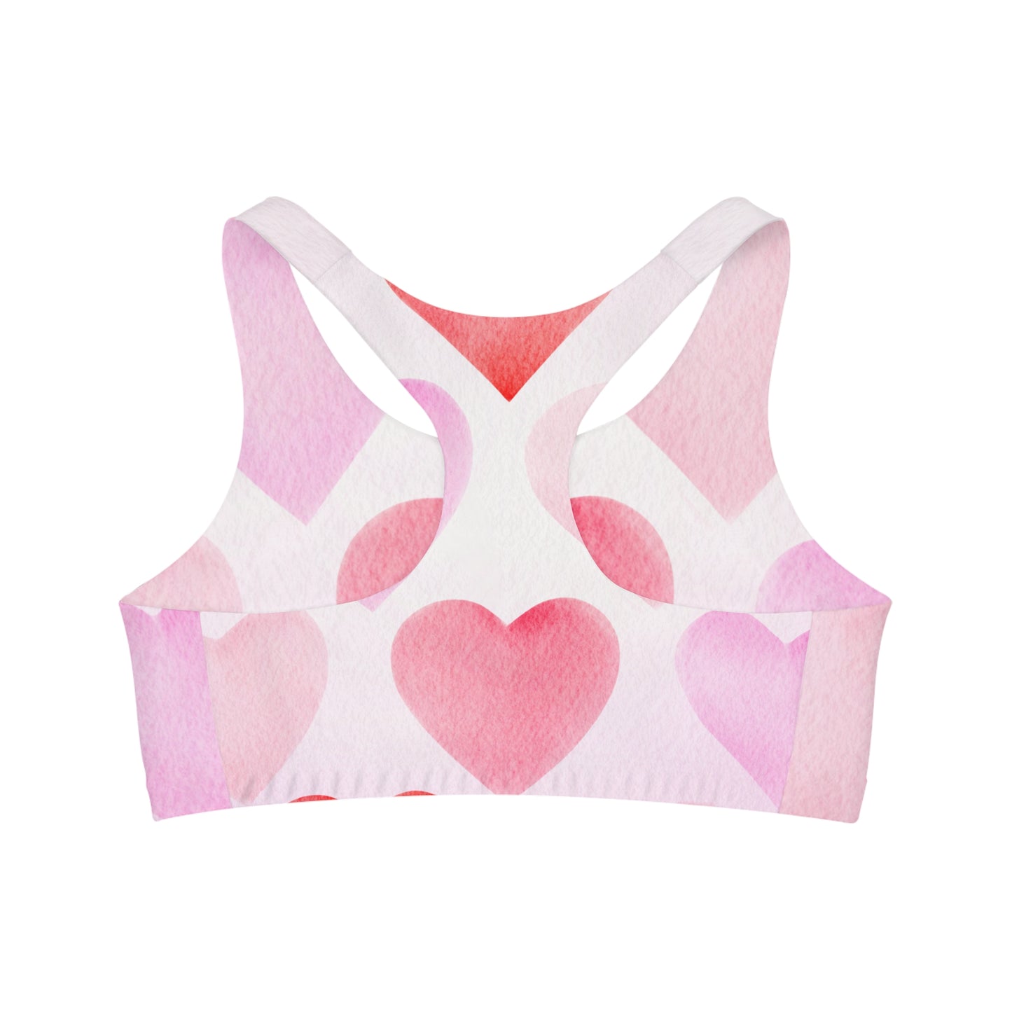 Valentine's Heart Print Seamless Sports Bra Womens Valentine's Workout Top