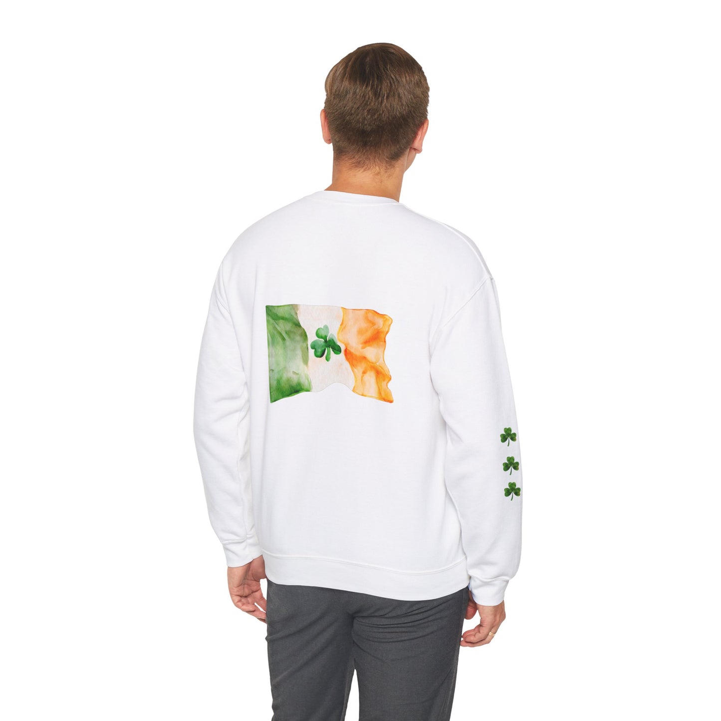 Custom Irish Flag Shamrock Sweatshirt St. Patrick's Day Sweatshirt Irish Pride Sweatshirt