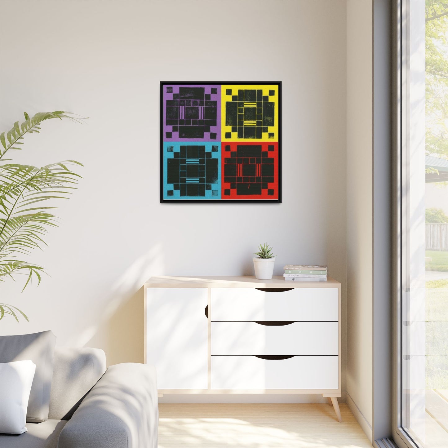 Printing With Legos Collagraph Matte Canvas, Framed