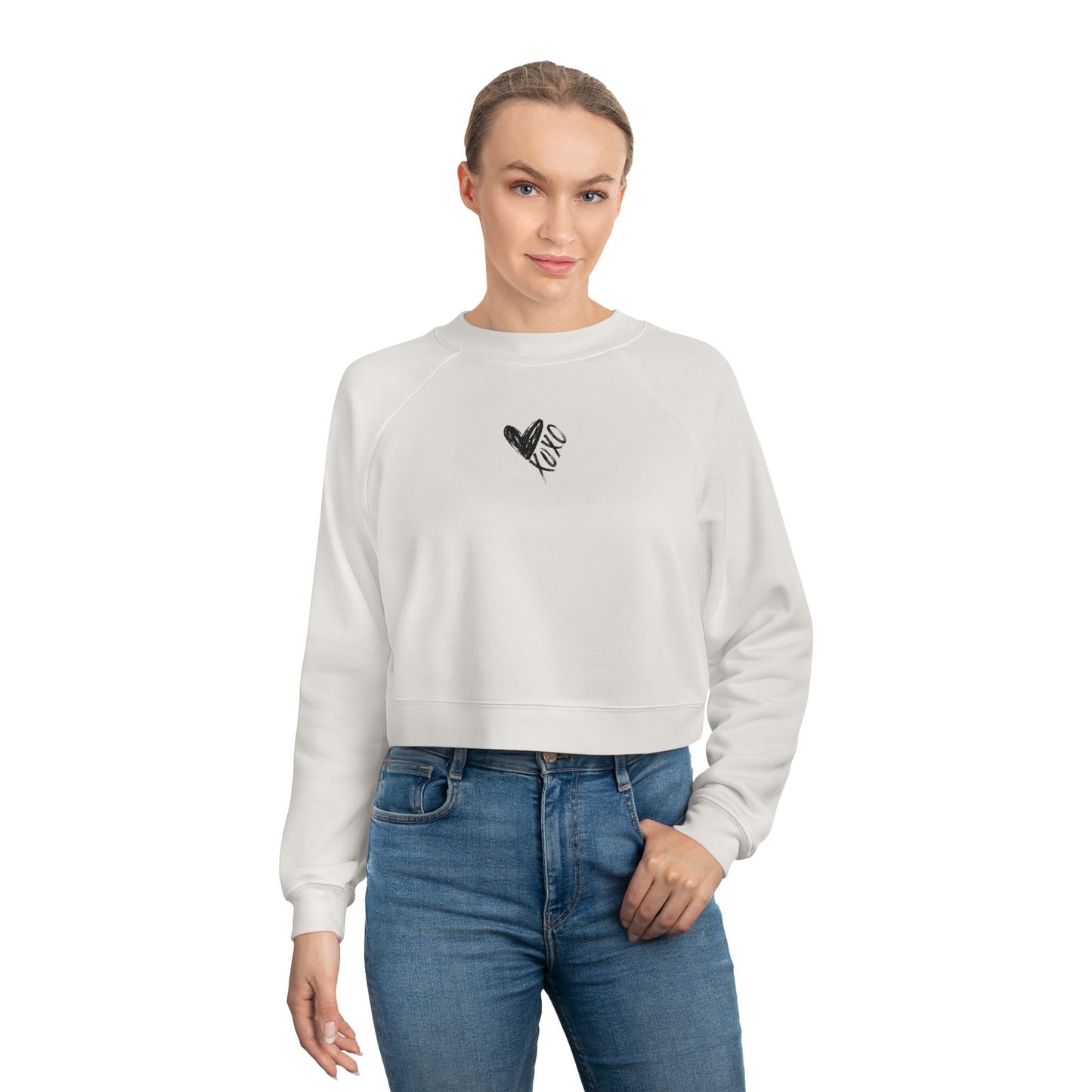 Cropped Sweatshirt Valentine's XO Print