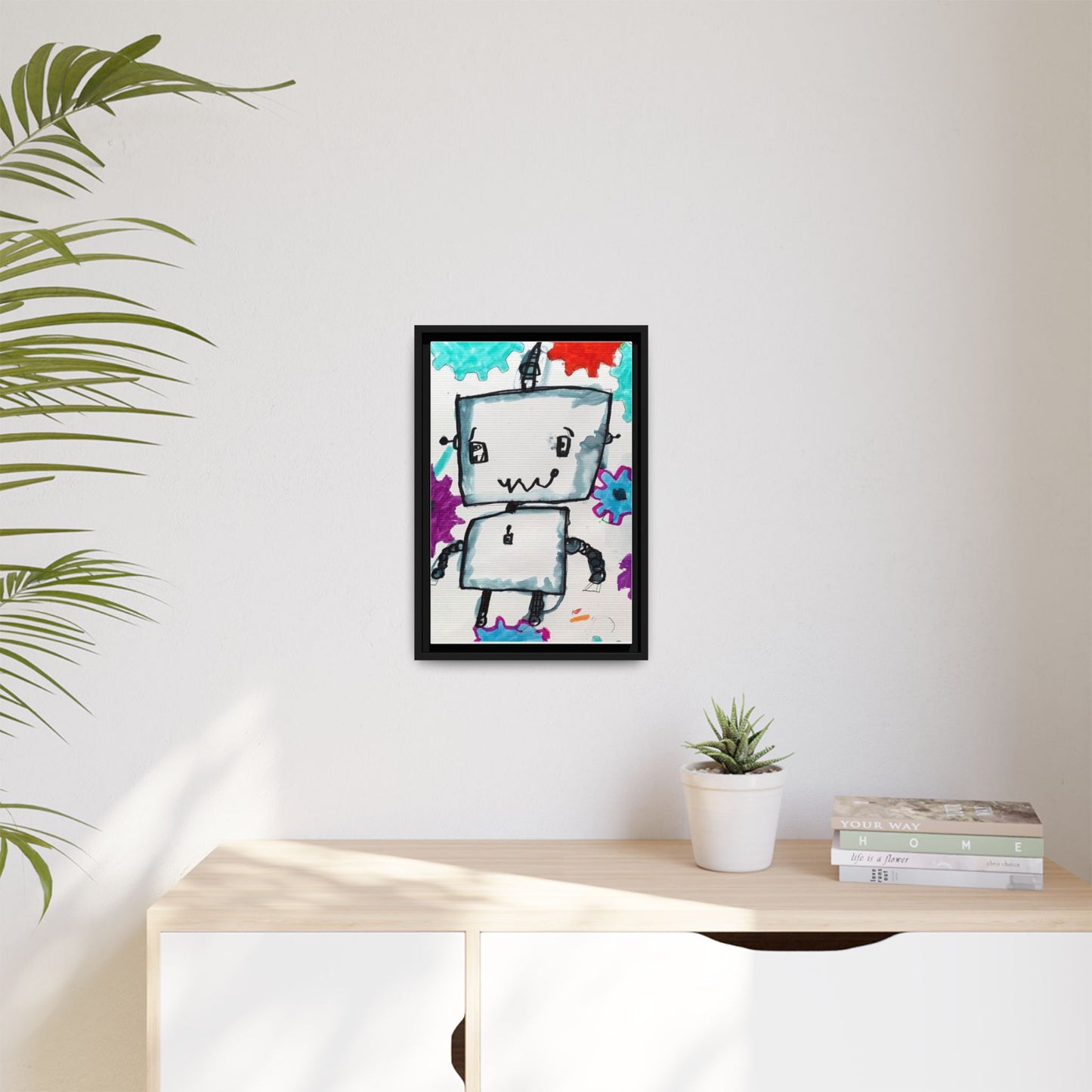 Nam June Paik Robots Matte Canvas Art by Jackson Smith Framed
