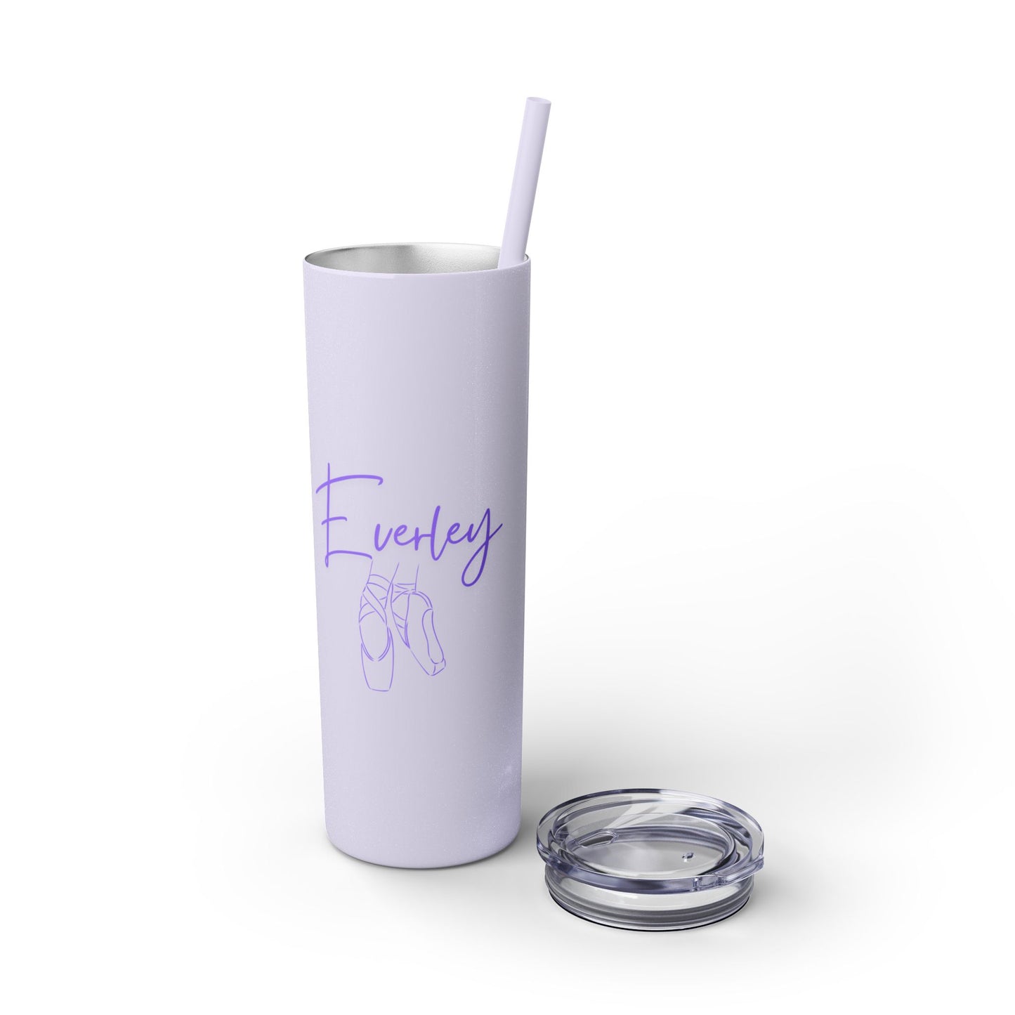 Custom Dance Skinny Tumbler with Straw, 20oz w/name
