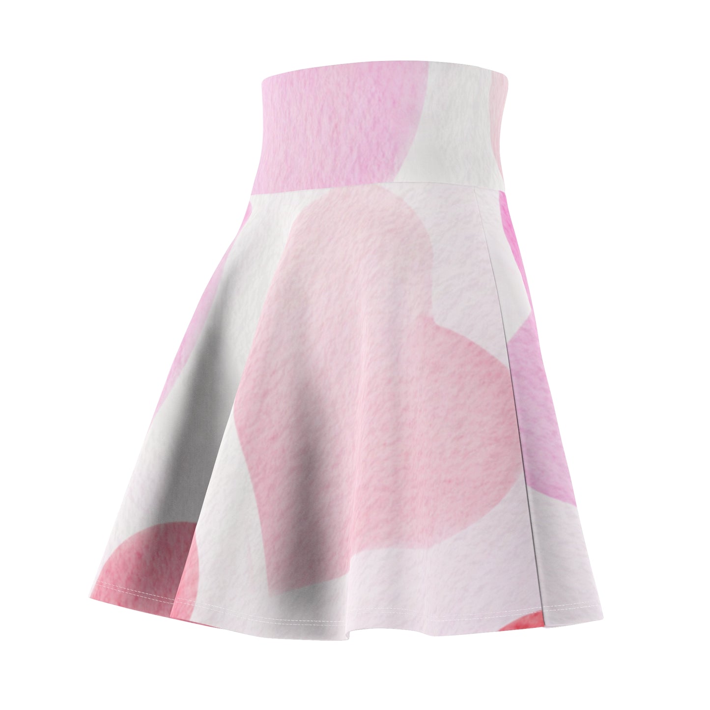 Ladies Valentine's Skirt Women's Heart Print Valentine's Skater Skirt