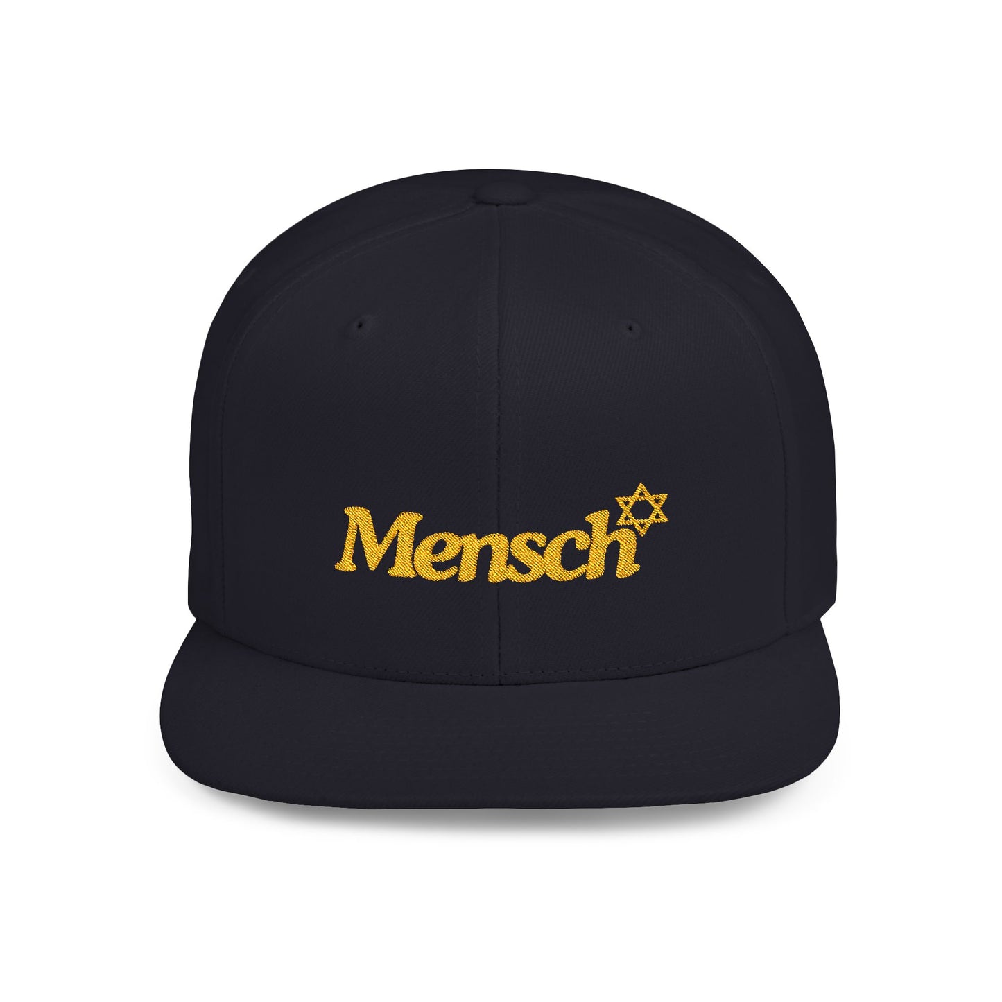 Mensch Hat Mensch Flat Bill Snapback Adjustable Mensch Hat Jewish Gift
