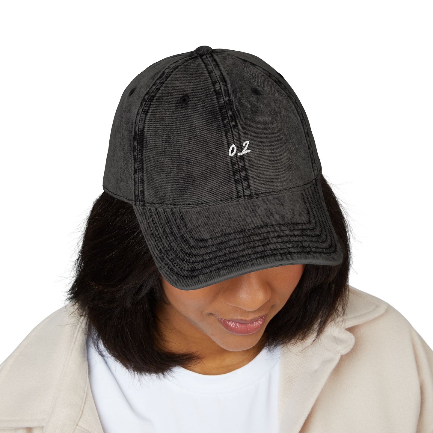 Zero Point Two Vintage Embroidered Cap Jewish Identity Hat