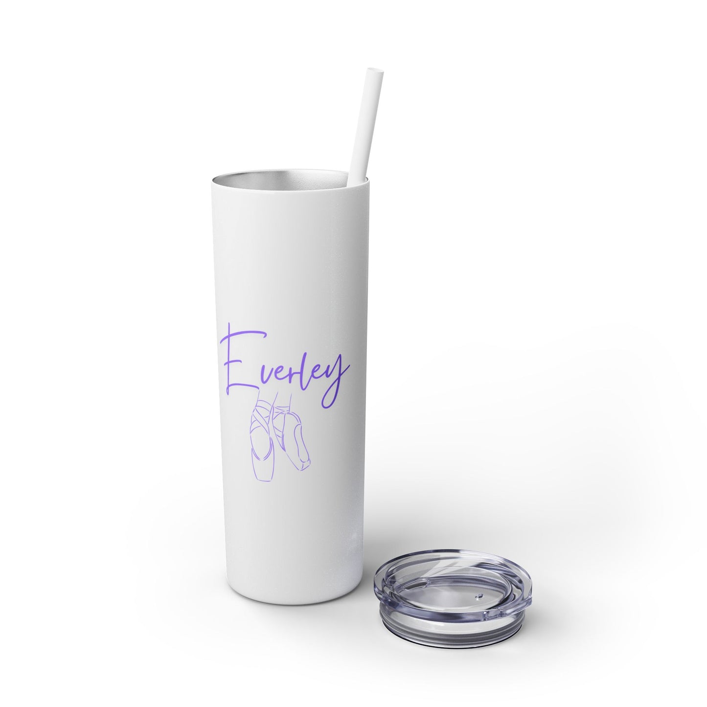 Custom Dance Skinny Tumbler with Straw, 20oz w/name