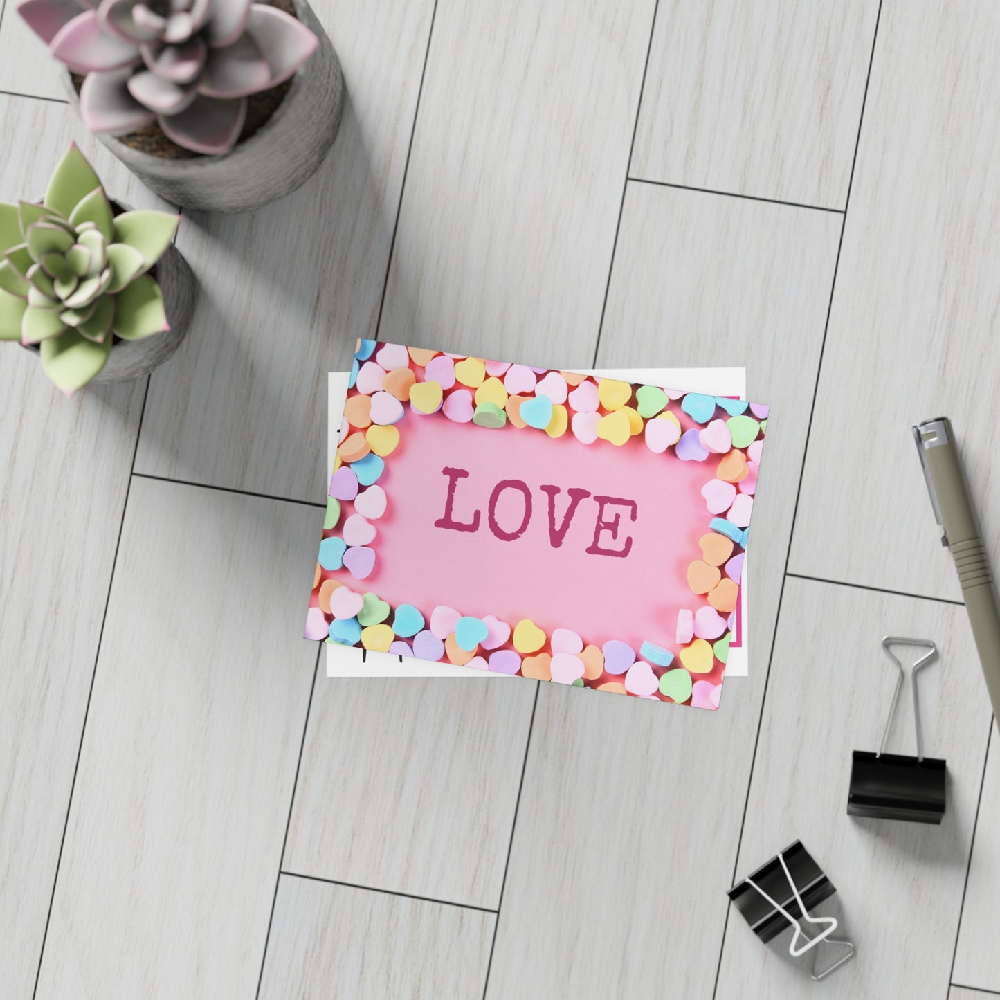 Candy Hearts Valentines Cards for Kids School Valentines Postcard Bundles (envelopes included)