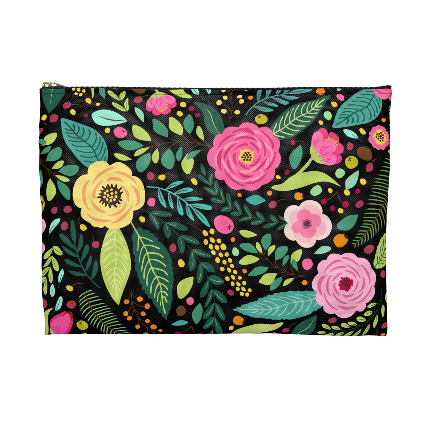 Floral Accessory Pouch for Storage, Personalized Bag, Gift for Her, Travel Organizer, Eco-Friendly SChool Accessory Bag