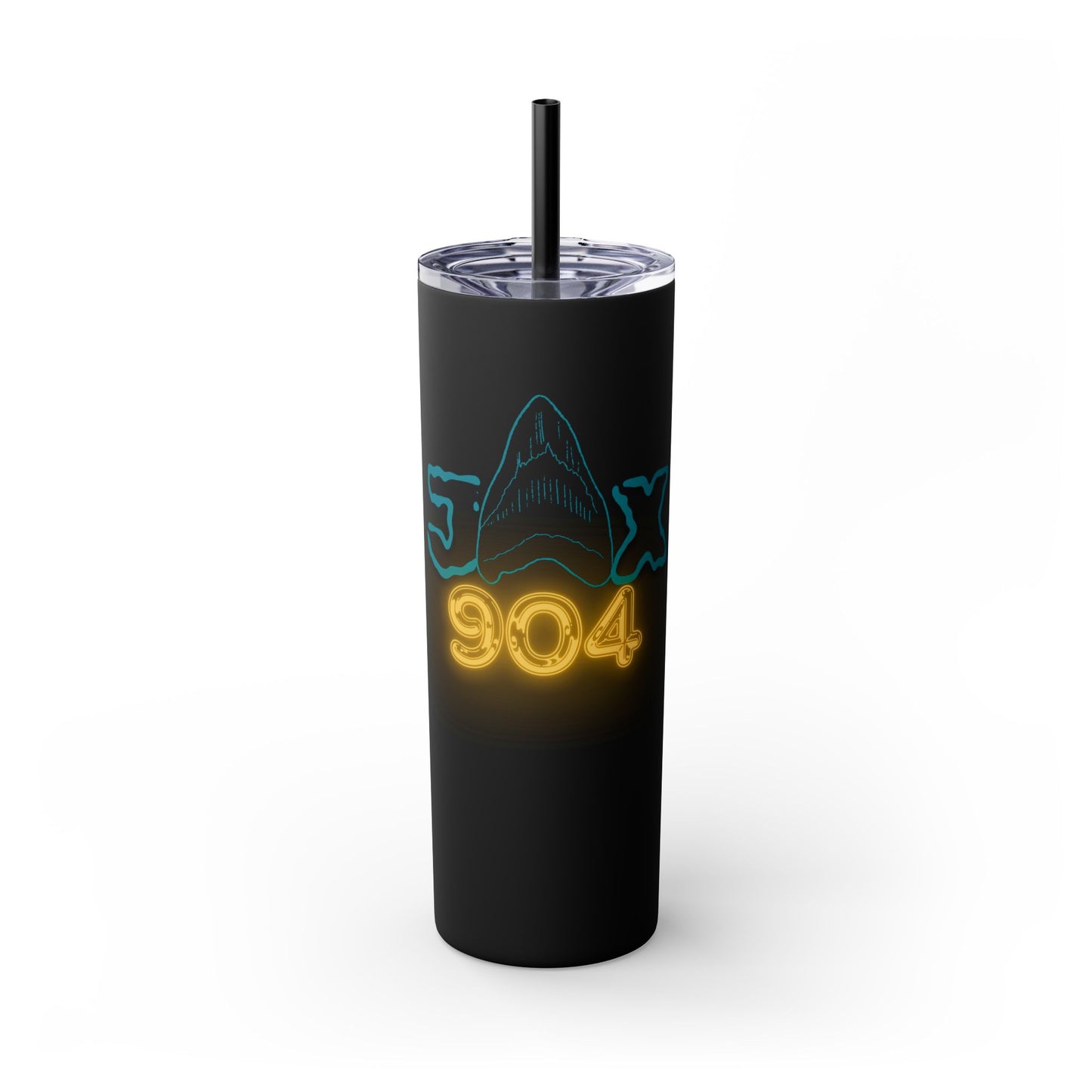 Shark Tooth 904 Skinny Tumbler with Straw, 20oz