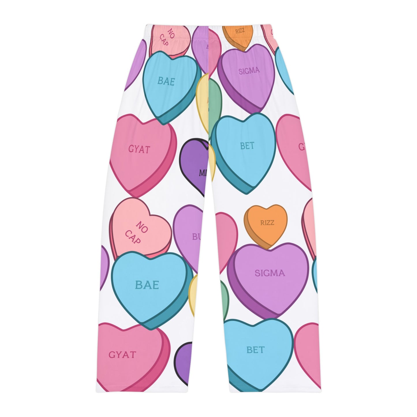 Adult Valentine's Lounge Pants Bussin' Skibidi Bae No Cap Sigma All-Over Print Pajama Pants