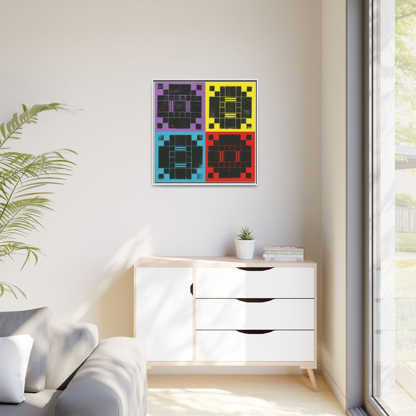 Printing With Legos Collagraph Matte Canvas, Framed