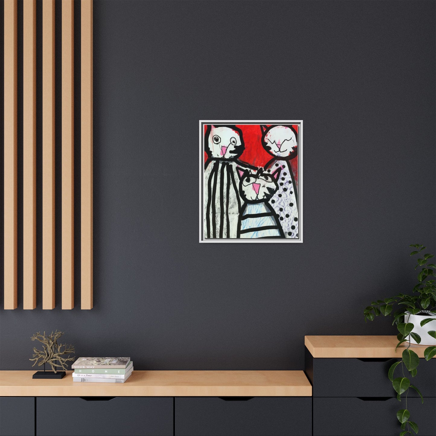 Egyptian Cats Matte Canvas, Framed Art by Jackson Smith
