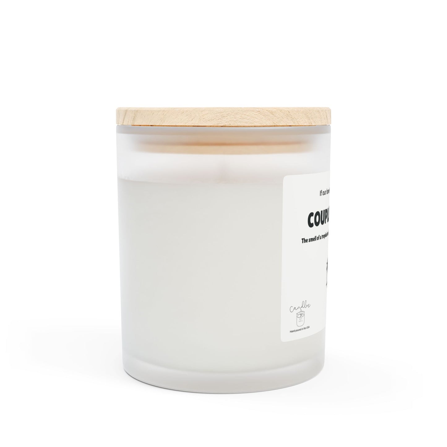 Couples Retreat Frosted Glass Candle, 11oz If Our Love Story Were a Movie Candle Unique Wooden Wick Candle Couples Gift