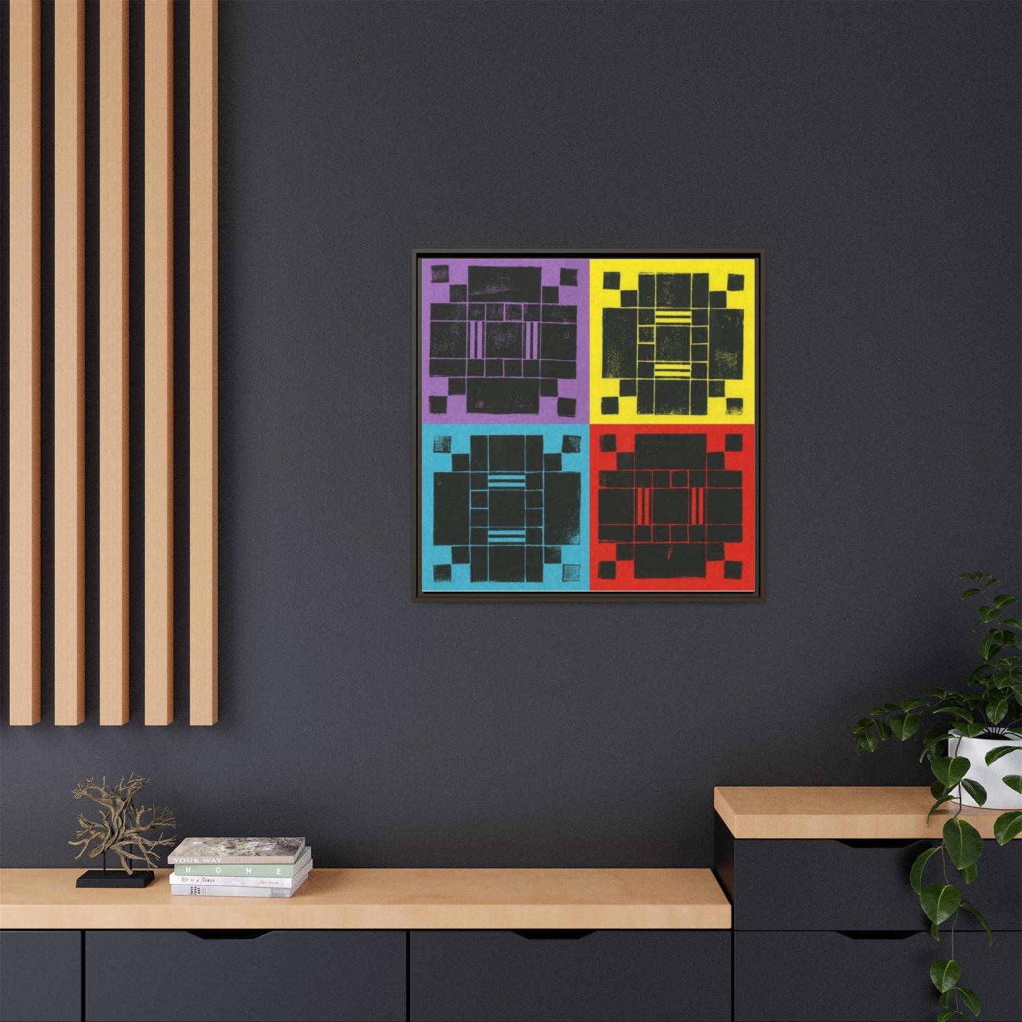 Printing With Legos Collagraph Matte Canvas, Framed