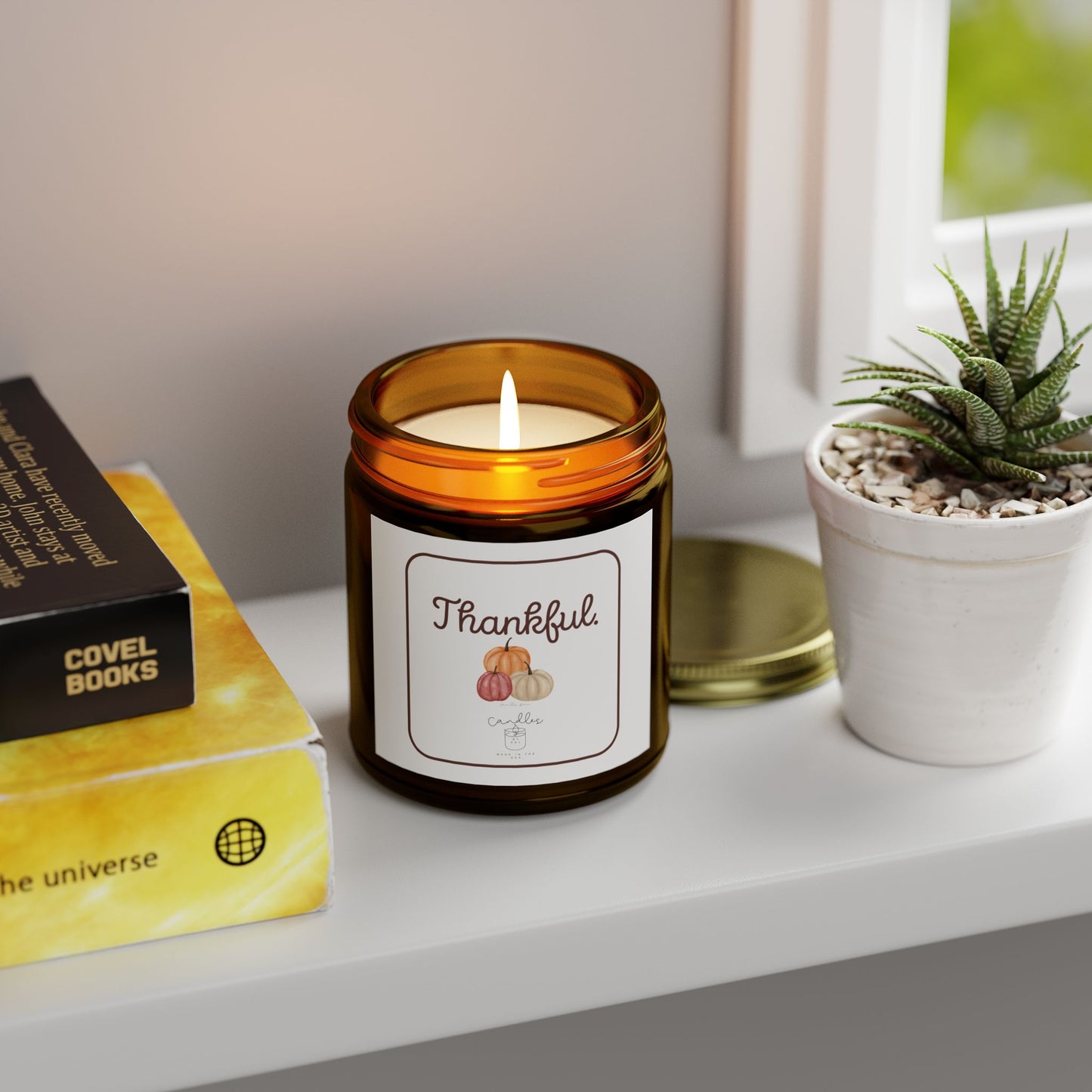 Thankful Fall Candle Vanilla Bean Scent Fall Candle