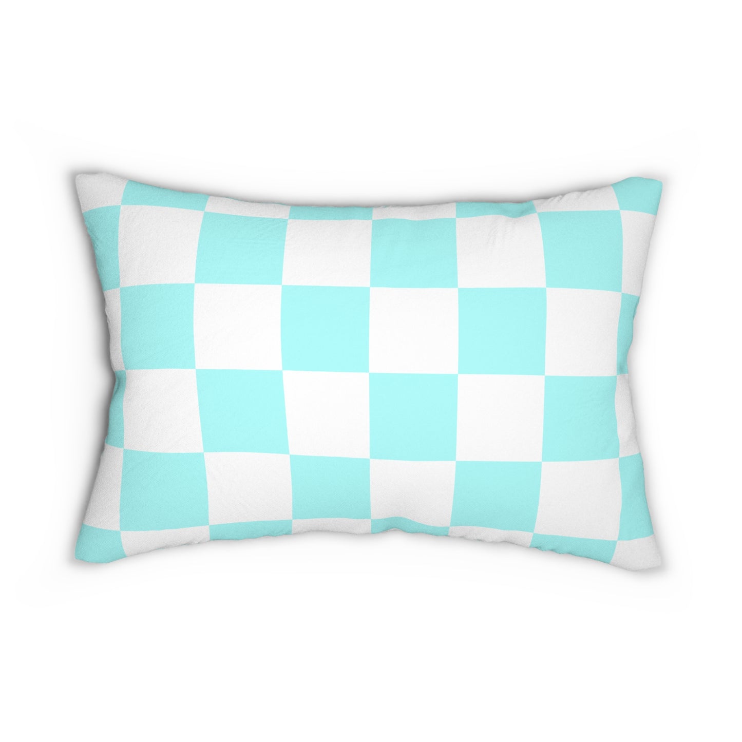 Pretty is, as Pretty Does Quote Pillow 20 x 14 Checkered Blue Throw Pillow