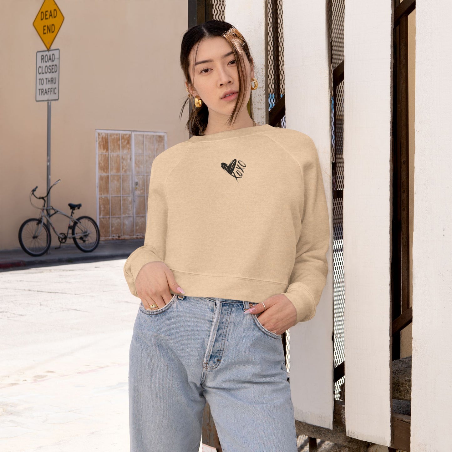 Cropped Sweatshirt Valentine's XO Print
