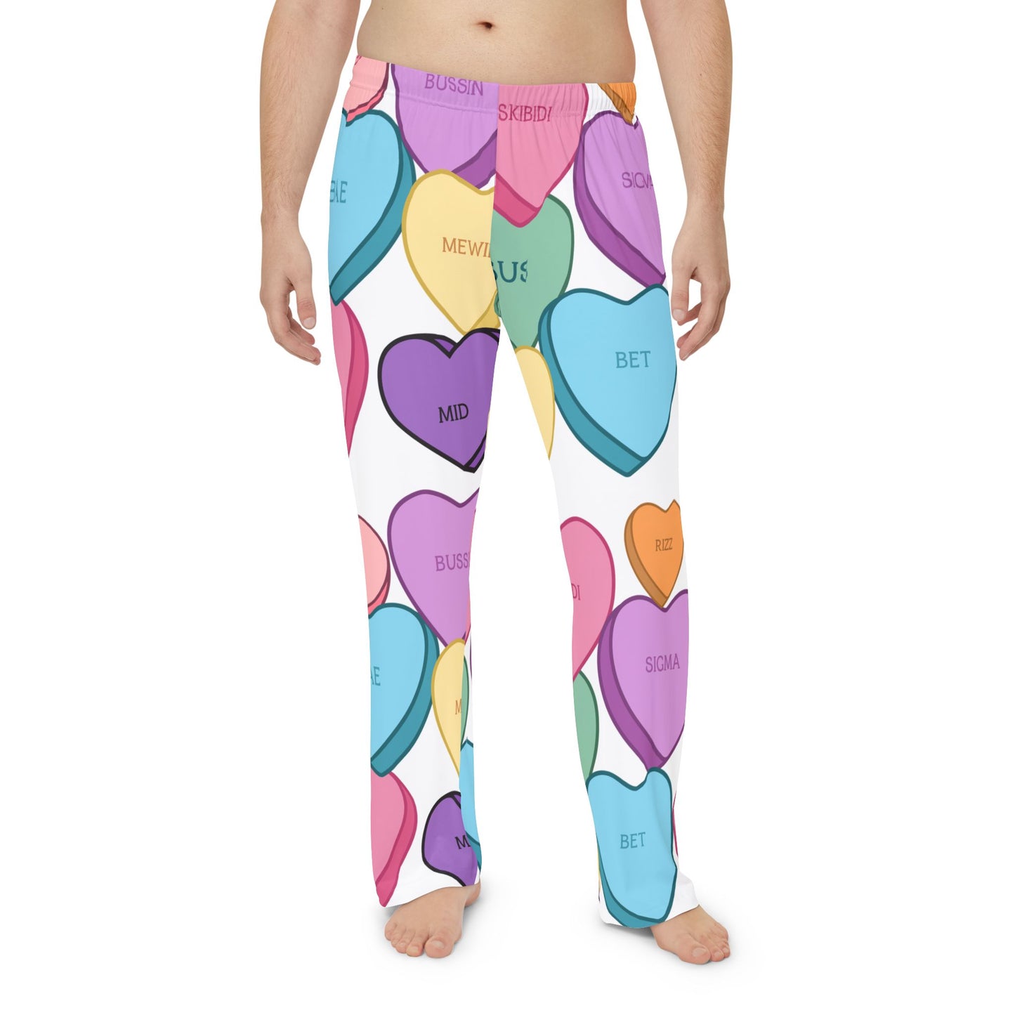 Adult Valentine's Lounge Pants Bussin' Skibidi Bae No Cap Sigma All-Over Print Pajama Pants