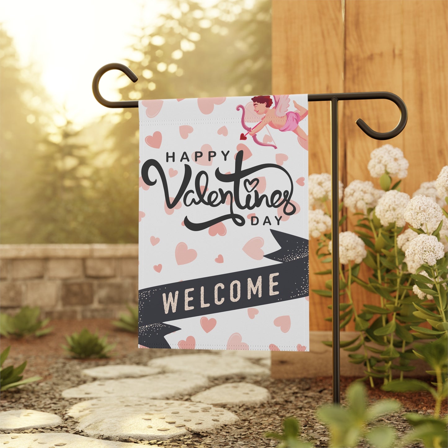 Garden Flag Cupid Valentine's Day Decor Valentine's Flag 100% Poly Poplin-Canvas Fabric, Double-Sided Valentine's Flag