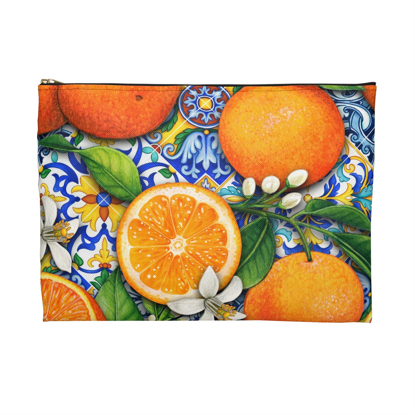 Vibrant Citrus Accessory Pouch, Travel Organizer, Makeup Bag, Gift for Fruit Lovers, Florida Citrus Vibes Personalize or leave blank