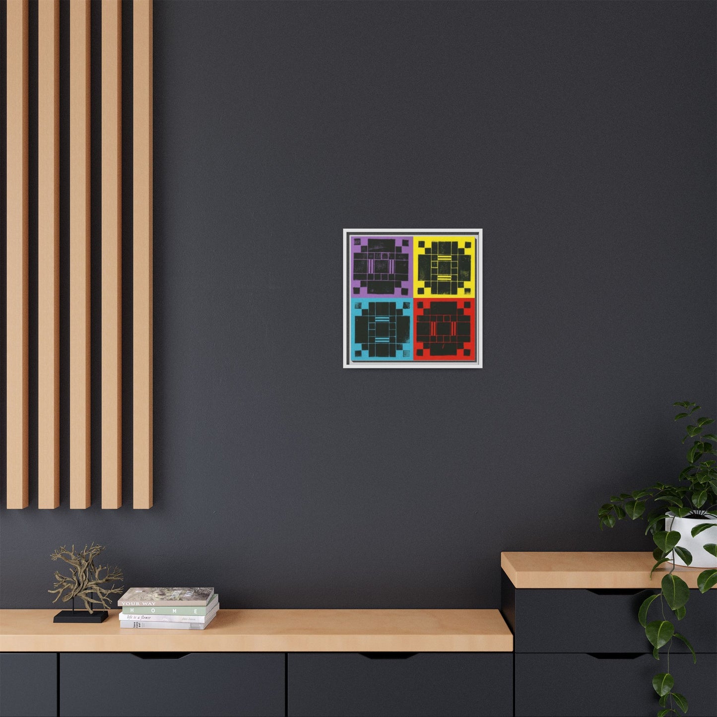 Printing With Legos Collagraph Matte Canvas, Framed